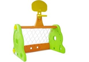 Bērnu futbola vārti ar basketbola grozu, zaļi цена и информация | Игры на открытом воздухе | 220.lv