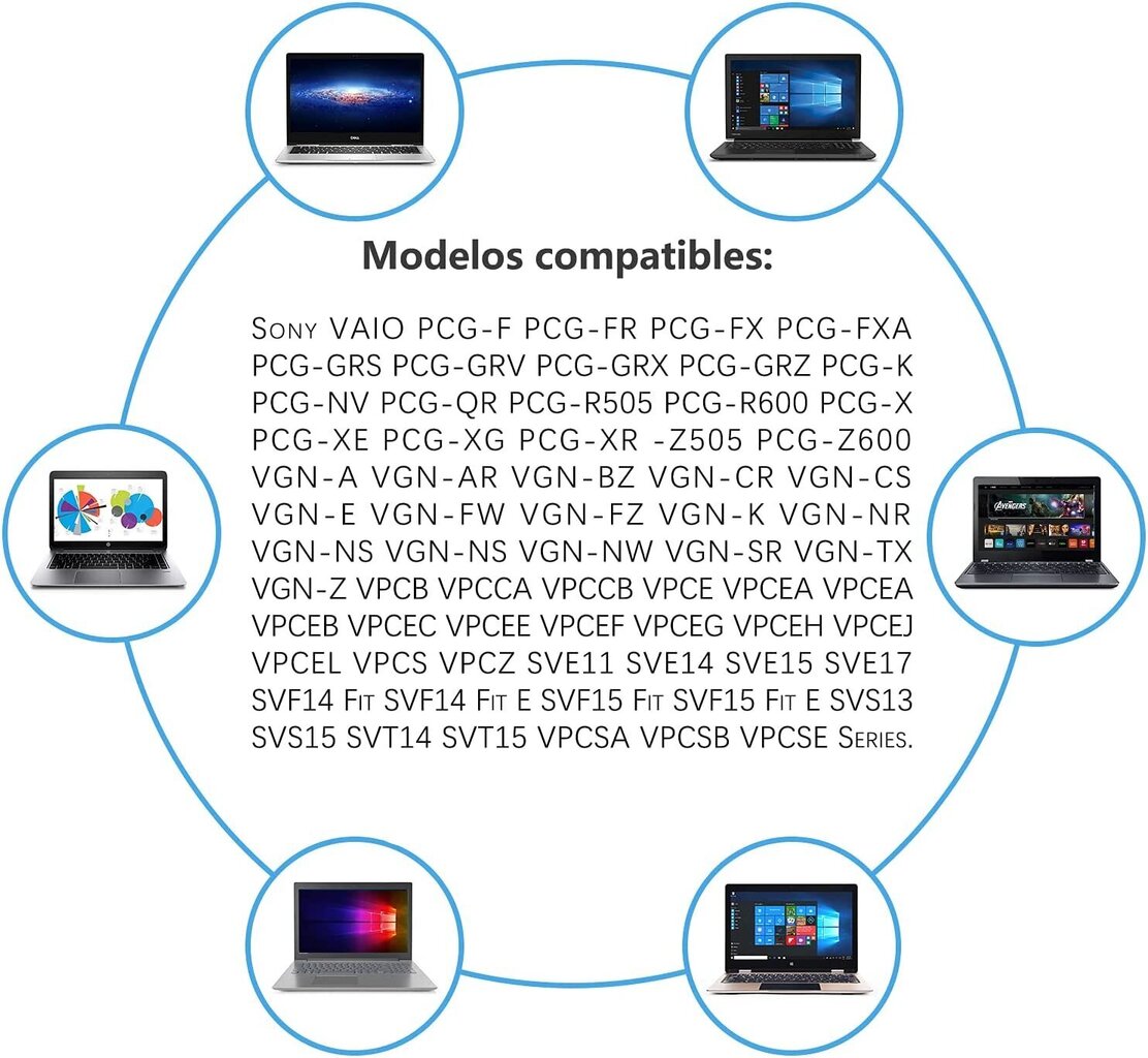 VUOHOEG 90W 19.5V 4.7A klēpjdatora lādētāja adapteris Sony VAIO PCG-505, PCG-R505, PCG-C1, PCG-GR, PCG-SR Series, 5 VGP-AC19V32 VGP-AC19V37 PCG-71911M cena un informācija | Lādētāji portatīvajiem datoriem | 220.lv