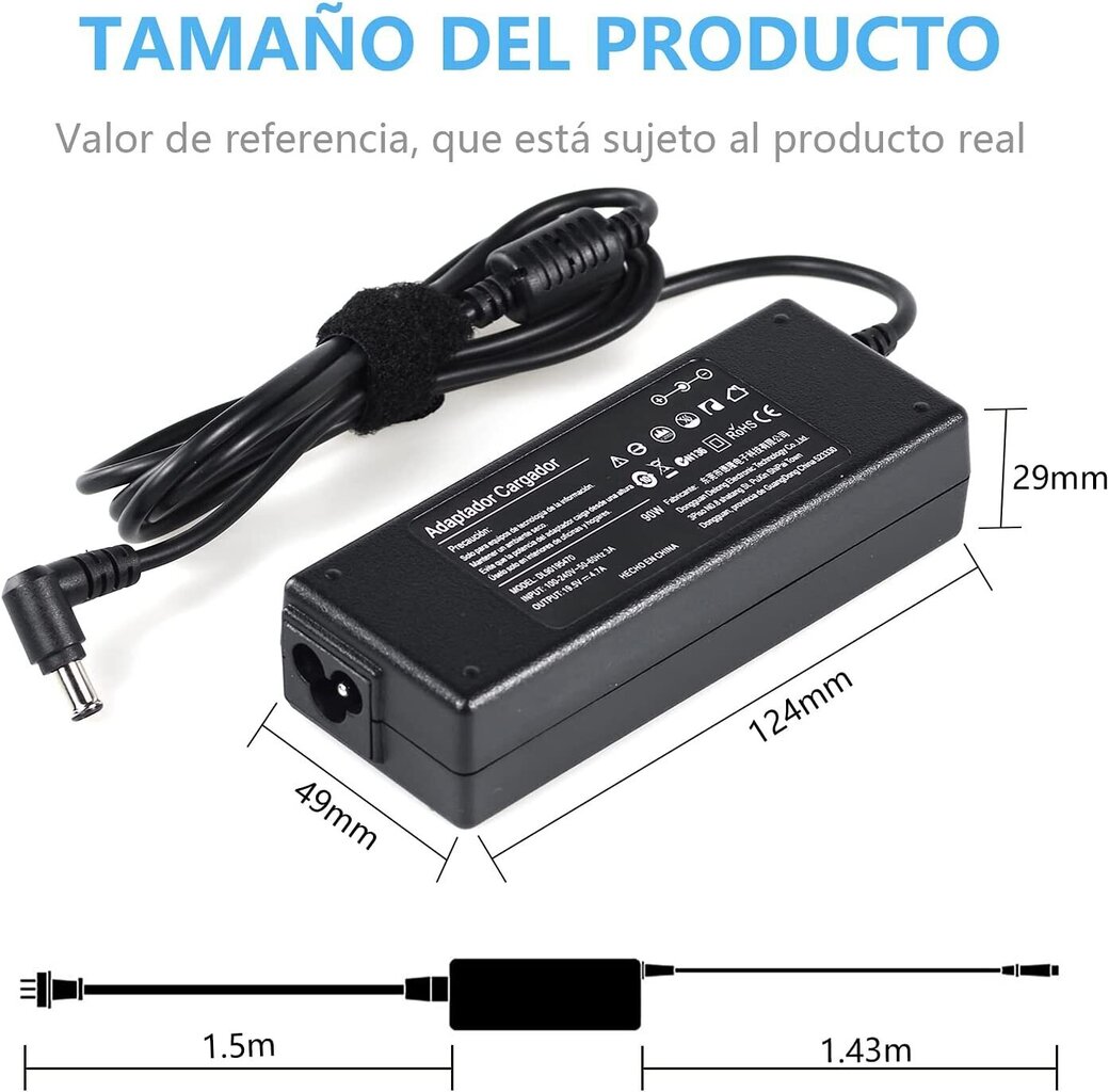 VUOHOEG 90W 19.5V 4.7A klēpjdatora lādētāja adapteris Sony VAIO PCG-505, PCG-R505, PCG-C1, PCG-GR, PCG-SR Series, 5 VGP-AC19V32 VGP-AC19V37 PCG-71911M cena un informācija | Lādētāji portatīvajiem datoriem | 220.lv