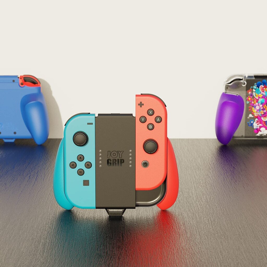 JoyGrip priekš Nintendo Switch un Switch OLED Joy-Con kontrolieris: tālvadības turētājs ar maināmiem rokturiem — pelēks cena un informācija | Gaming aksesuāri | 220.lv