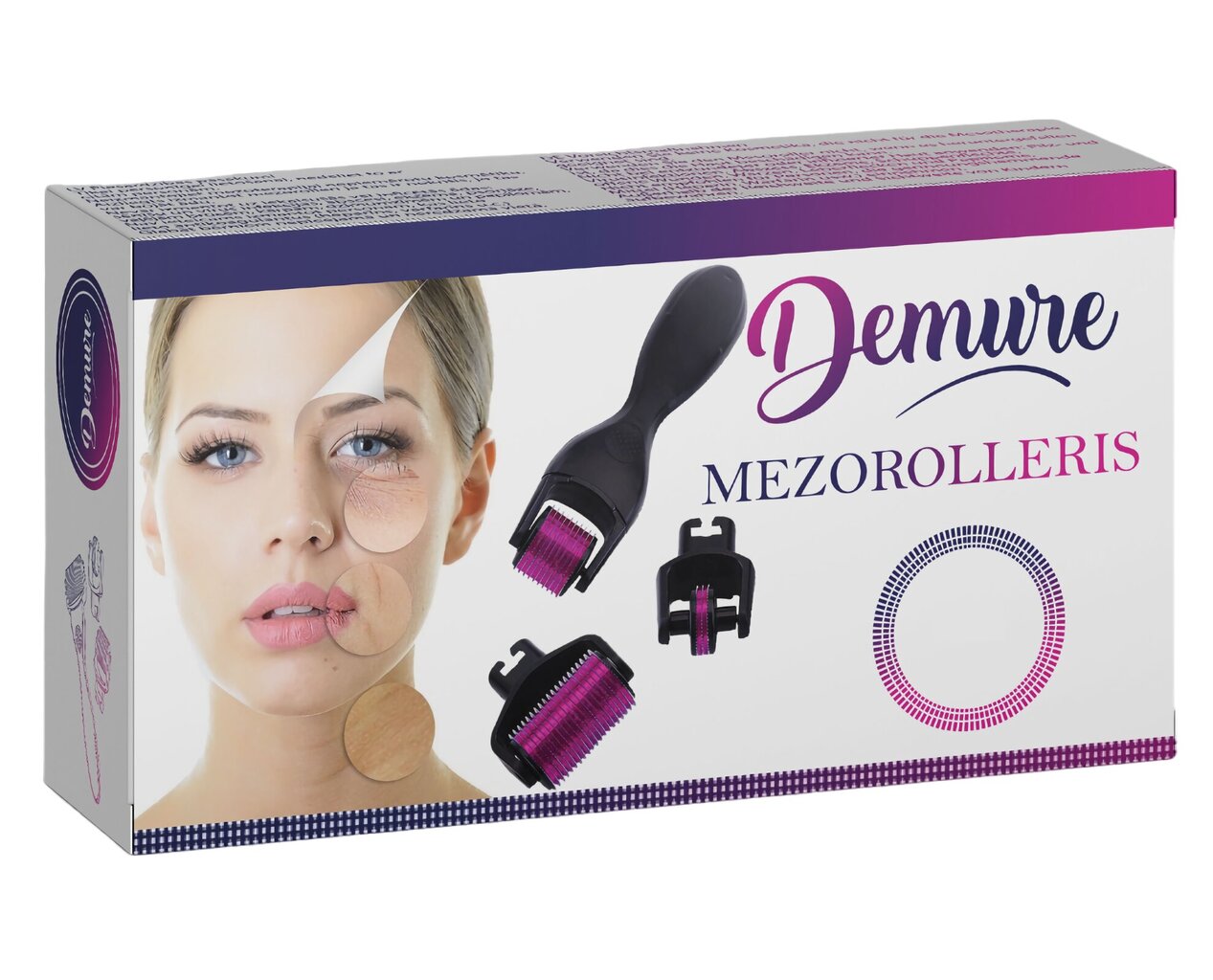 Demure Mezorolleris Dermaroller 3in1 - 0.25/0.50/1.00 mm cena un informācija | Sejas tīrīšanas un masāžas ierīces | 220.lv