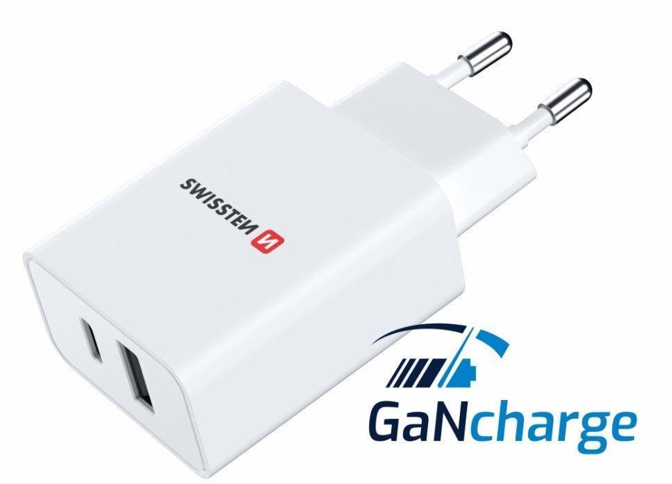 Swissten GaN, USB-C / USB, 3A цена и информация | Lādētāji un adapteri | 220.lv