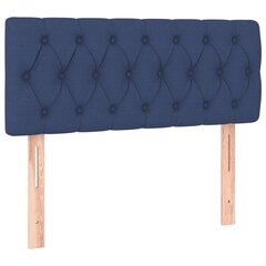 vidaXL atsperu gultas rāmis ar matraci, zils, 90x190 cm, audums cena un informācija | Gultas | 220.lv