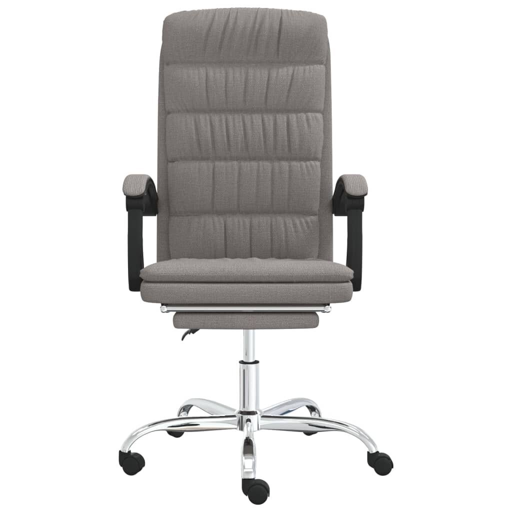 vidaXL biroja krēsls, atgāžams, pelēkbrūns audums cena un informācija | Biroja krēsli | 220.lv