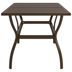 vidaXL dārza galds, brūns, 140x80x72 cm, tērauds cena un informācija | Dārza galdi | 220.lv