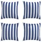 vidaXL dekoratīvi spilveni, 4 gab., 50x50 cm, zilas un baltas svītras цена и информация | Krēslu paliktņi | 220.lv