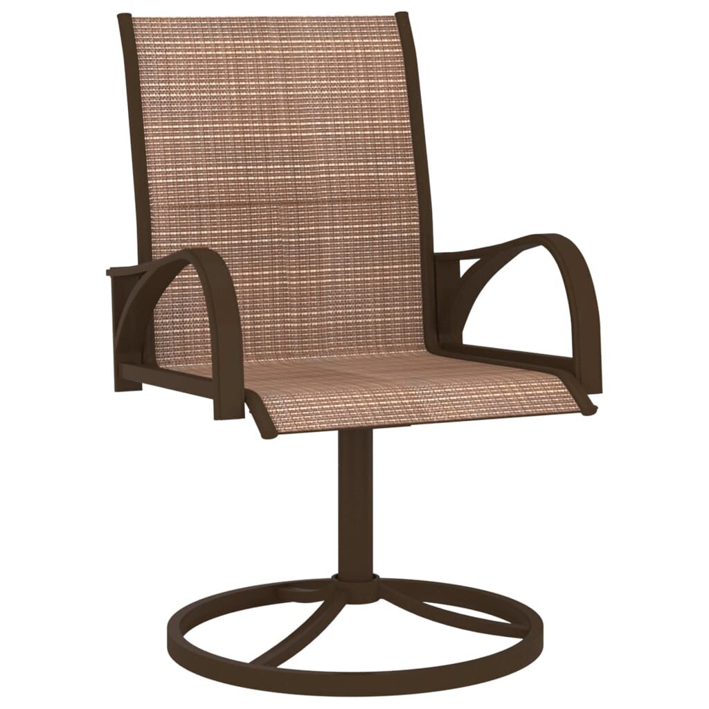 vidaXL grozāmi dārza krēsli, 2 gab., tekstilēns un tērauds, brūni cena un informācija | Dārza krēsli | 220.lv