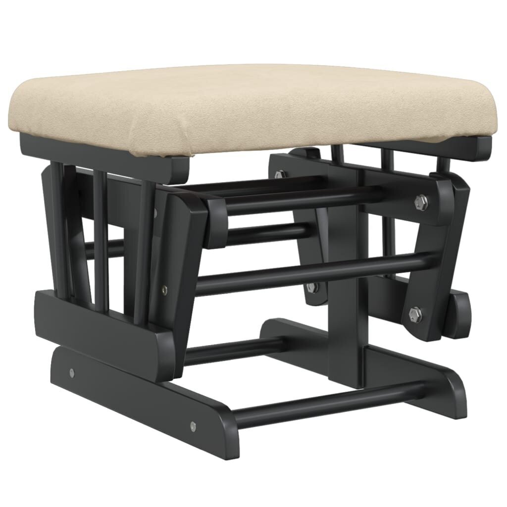 vidaXL šūpuļkrēsls ar kāju balstu, krēmbalts audums cena un informācija | Atpūtas krēsli | 220.lv