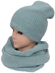 Комплект шапка и шарф, голубовато-зеленый цена и информация | Женские шапки | 220.lv