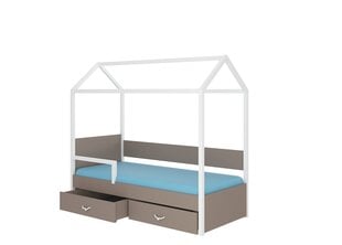 Кровать ADRK Furniture Otello 90x200 см, белая/коричневая цена и информация | Детские кровати | 220.lv