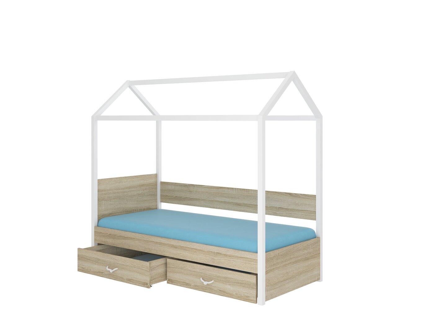 Gulta ADRK Furniture Otello, 90x200 cm, balta/gaiši brūna cena un informācija | Bērnu gultas | 220.lv