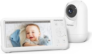 MOMCOZY BM01 bērnu monitors, balts, 1080P, 5000 mAh, 5" ekrāns cena un informācija | Radio un video aukles | 220.lv