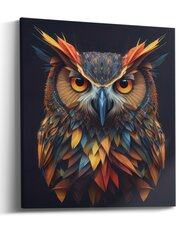 Glezna Owl Black cena un informācija | Gleznas | 220.lv