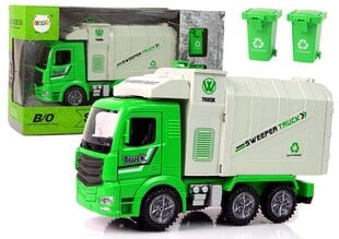 Zaļa atkritumu mašīna ar pārvietojamu konteineru un izgaismotiem riteņiem cena un informācija | Rotaļlietas zēniem | 220.lv