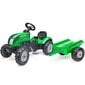Zaļš traktors ar pedāļiem un piekabi, Falk цена и информация | Rotaļlietas zēniem | 220.lv