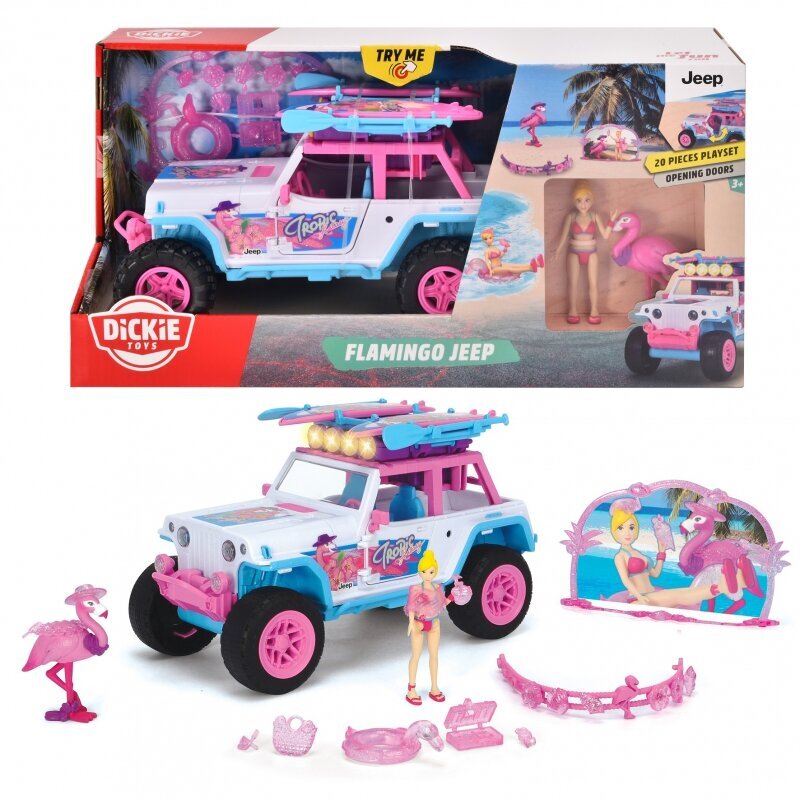 Flamingo rotaļu auto ar piederumiem, 22 cm cena un informācija | Rotaļlietas zēniem | 220.lv