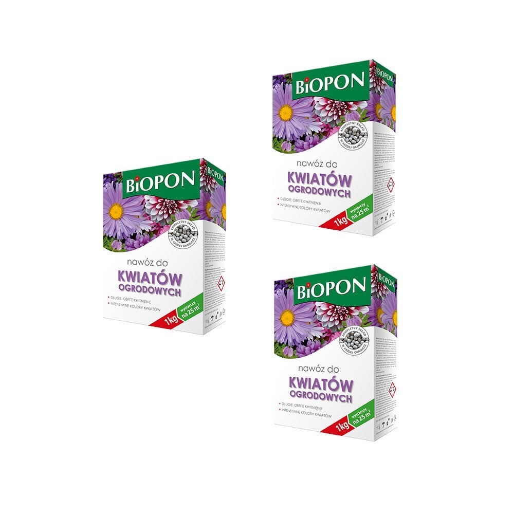 Mēslojuma granulas Biopon dārza ziediem, 3 kg cena un informācija | Beramie mēslošanas līdzekļi | 220.lv