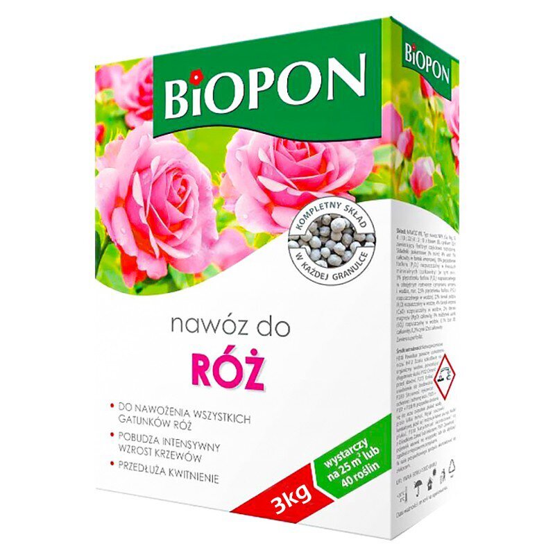 Mēslojums BIOPON rozēm, 3 kg cena un informācija | Beramie mēslošanas līdzekļi | 220.lv