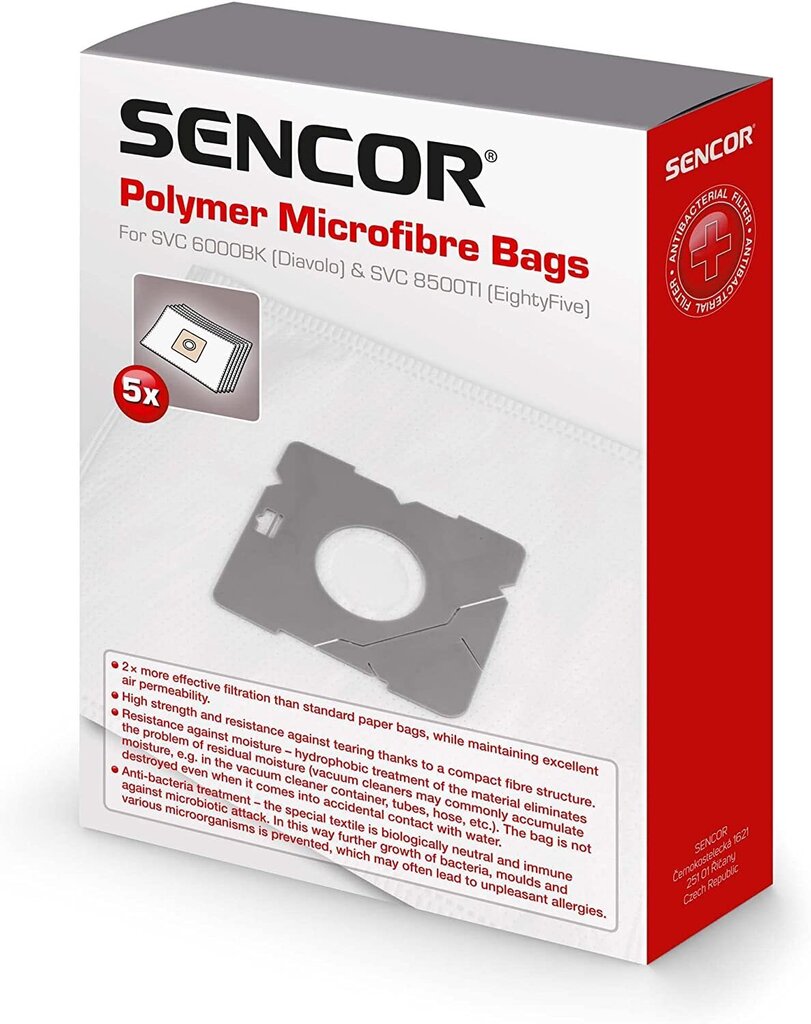Putekļu sūcēju maisiņi Sencor 40017811 цена и информация | Putekļu sūcēju piederumi | 220.lv