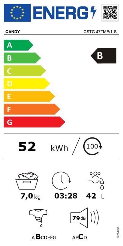 Candy CSTG 47TME/1-S cena un informācija | Veļas mašīnas | 220.lv
