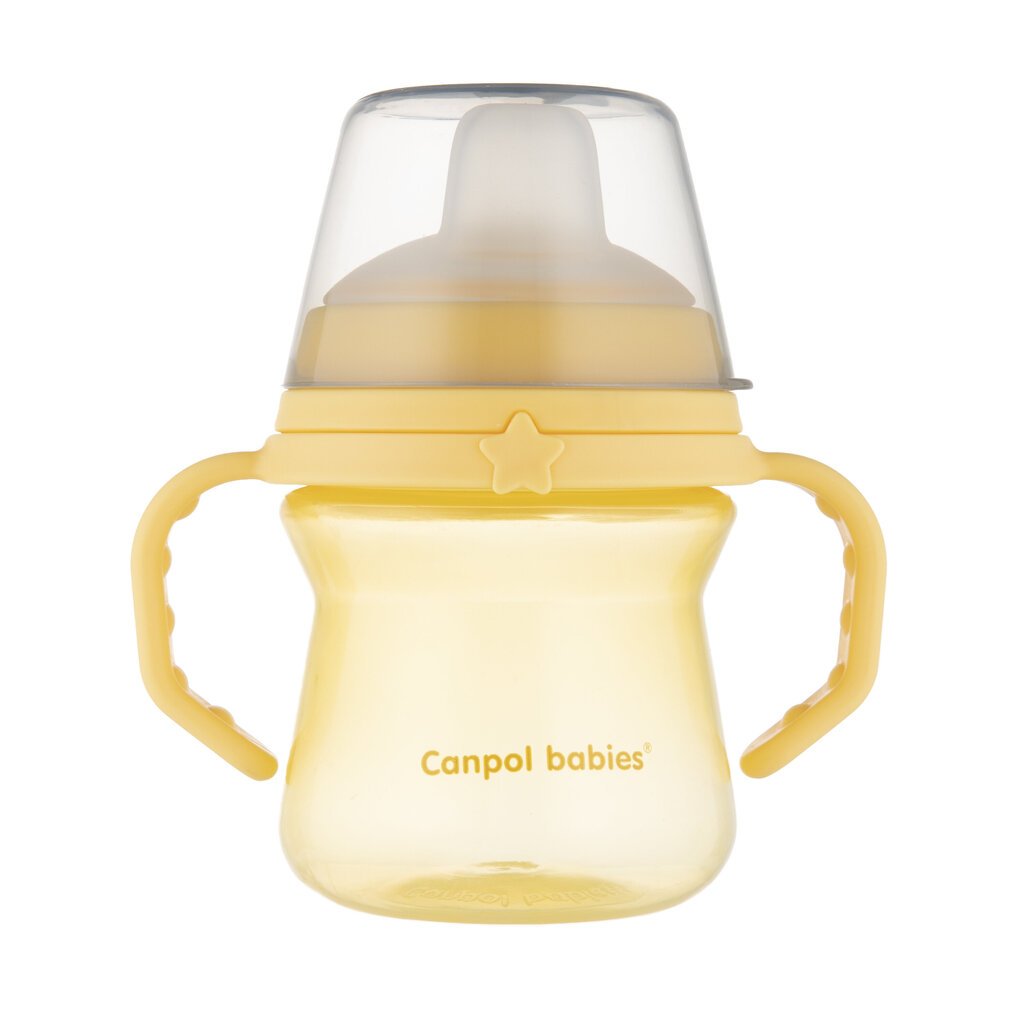 Krūzīte Canpol FirstCup 56/614, 6mēn+, 50ml, dzeltena cena un informācija | Bērnu pudelītes un to aksesuāri | 220.lv
