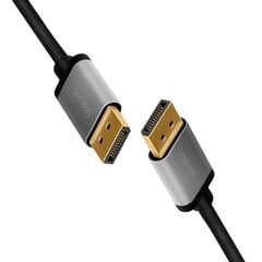 Кабель Displayport cable 4K/60 Hz,DP/M do DP/M,alu., 5 м цена и информация | Кабели и провода | 220.lv