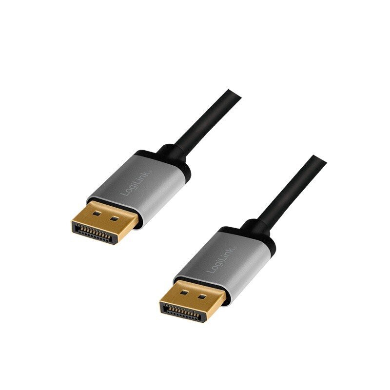 LogiLink DisplayPort kabelis, 4K/60Hz, DP/M līdz DP/M, alumīnijs, 2m cena un informācija | Kabeļi un vadi | 220.lv