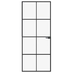 vidaXL iekšdurvis, 83x201,5 cm, melnas, rūdīts stikls un alumīnijs цена и информация | Межкомнатные двери | 220.lv