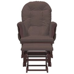 vidaXL šūpuļkrēsls ar kāju balstu, brūns audums cena un informācija | Atpūtas krēsli | 220.lv