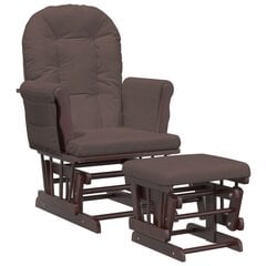 vidaXL šūpuļkrēsls ar kāju balstu, brūns audums cena un informācija | Atpūtas krēsli | 220.lv