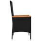 vidaXL dārza krēsli, 4 gab., ar matračiem, PE rotangpalma, melni cena un informācija | Dārza krēsli | 220.lv