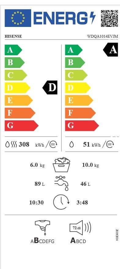 Hisense WDQA1014EVJM цена и информация | Veļas mašīnas | 220.lv