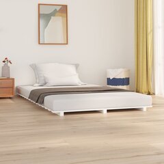 vidaXL gultas rāmis, balts, 120x190 cm, priedes masīvkoks цена и информация | Кровати | 220.lv