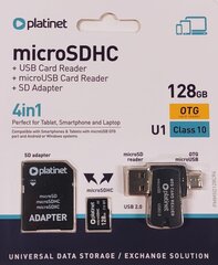 Platinet, MicroSDHC, 128 ГБ цена и информация | Карты памяти для фотоаппаратов | 220.lv