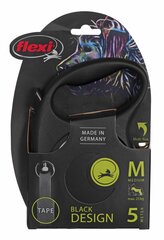 Flexi automātiskā pavada New Comfort Cord M, melna, 5 m цена и информация | Поводки для собак | 220.lv