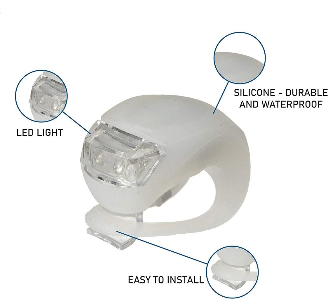 Velo lukturu komplekts – priekšējā un aizmugurējā LED velosipēda gaisma – 2 gab. cena un informācija | Velo lukturi un atstarotāji | 220.lv