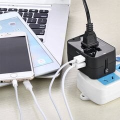 Универсальный Розетки адаптер для путешественников 6А 100-240В 2x USB цена и информация | Зарядные устройства для телефонов | 220.lv