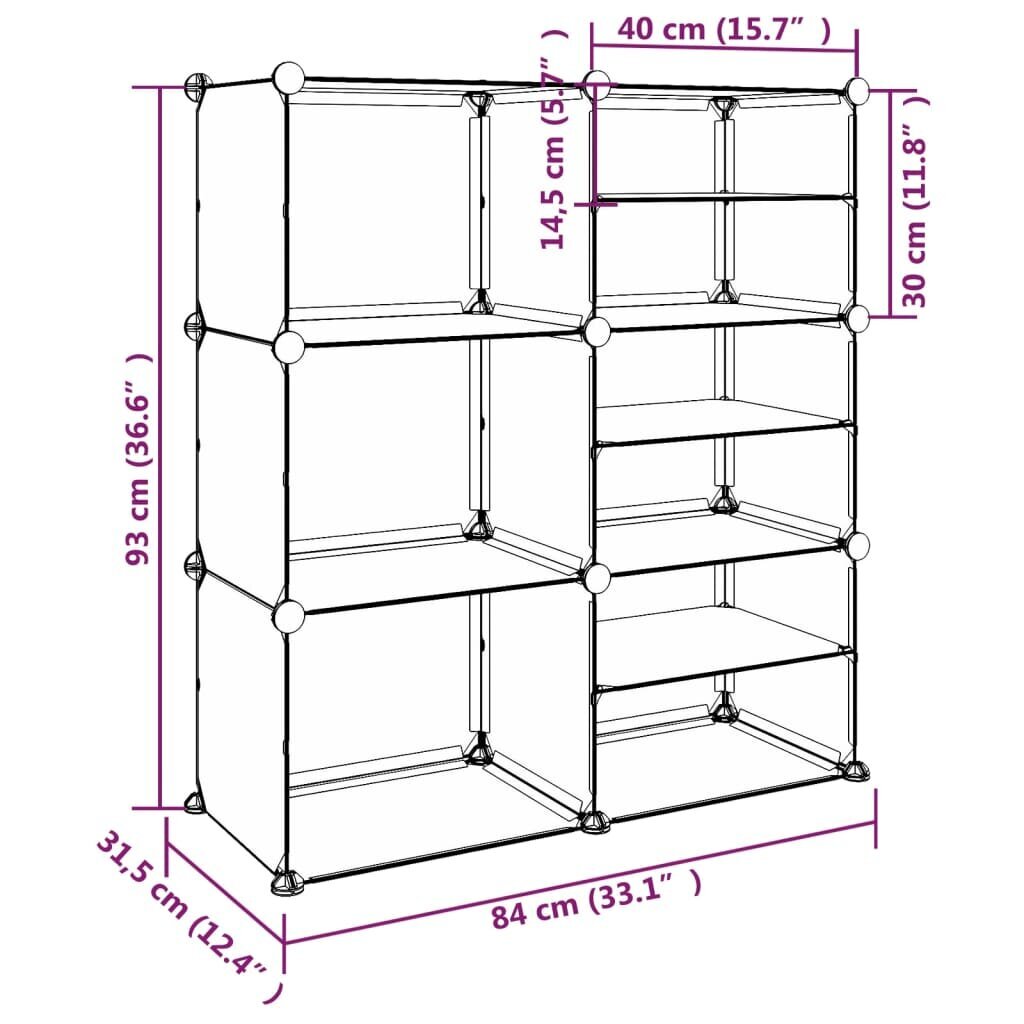 vidaXL apavu plaukts, caurspīdīgs, 84x31,5x93 cm, plastmasa цена и информация | Apavu skapji, apavu plaukti, priekšnama soliņi | 220.lv