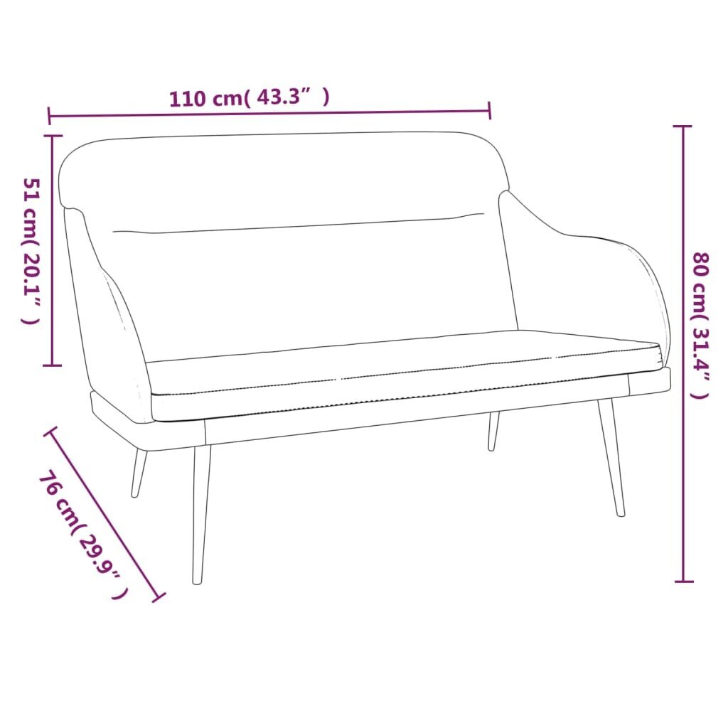 vidaXL sols, 110x76x80 cm, gaiši pelēks samts cena un informācija | Apavu skapji, apavu plaukti, priekšnama soliņi | 220.lv