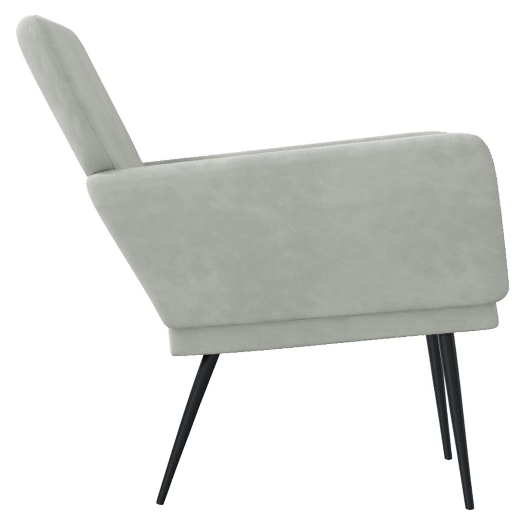 vidaXL atpūtas krēsls, gaiši pelēks, 62x79x79 cm, samts cena un informācija | Atpūtas krēsli | 220.lv