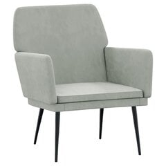 vidaXL atpūtas krēsls, gaiši pelēks, 62x79x79 cm, samts цена и информация | Кресла в гостиную | 220.lv