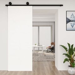 vidaXL šķūņa durvis, baltas, 80x1,8x214 cm, priedes masīvkoks цена и информация | Межкомнатные двери | 220.lv