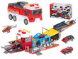 Transporter ugunsdzēsēju automašīna saliekamā stāvvieta ugunsdzēsēju brigāde + piederumi cena un informācija | Rotaļlietas zēniem | 220.lv