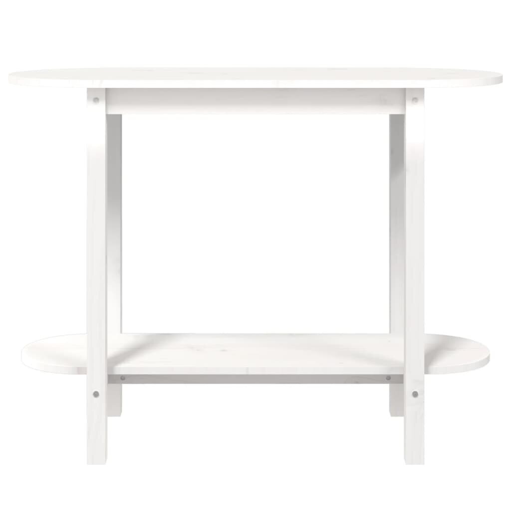vidaXL konsoles galdiņš, balts, 110x40x80 cm, priedes masīvkoks cena un informācija | Konsoles galdiņi | 220.lv