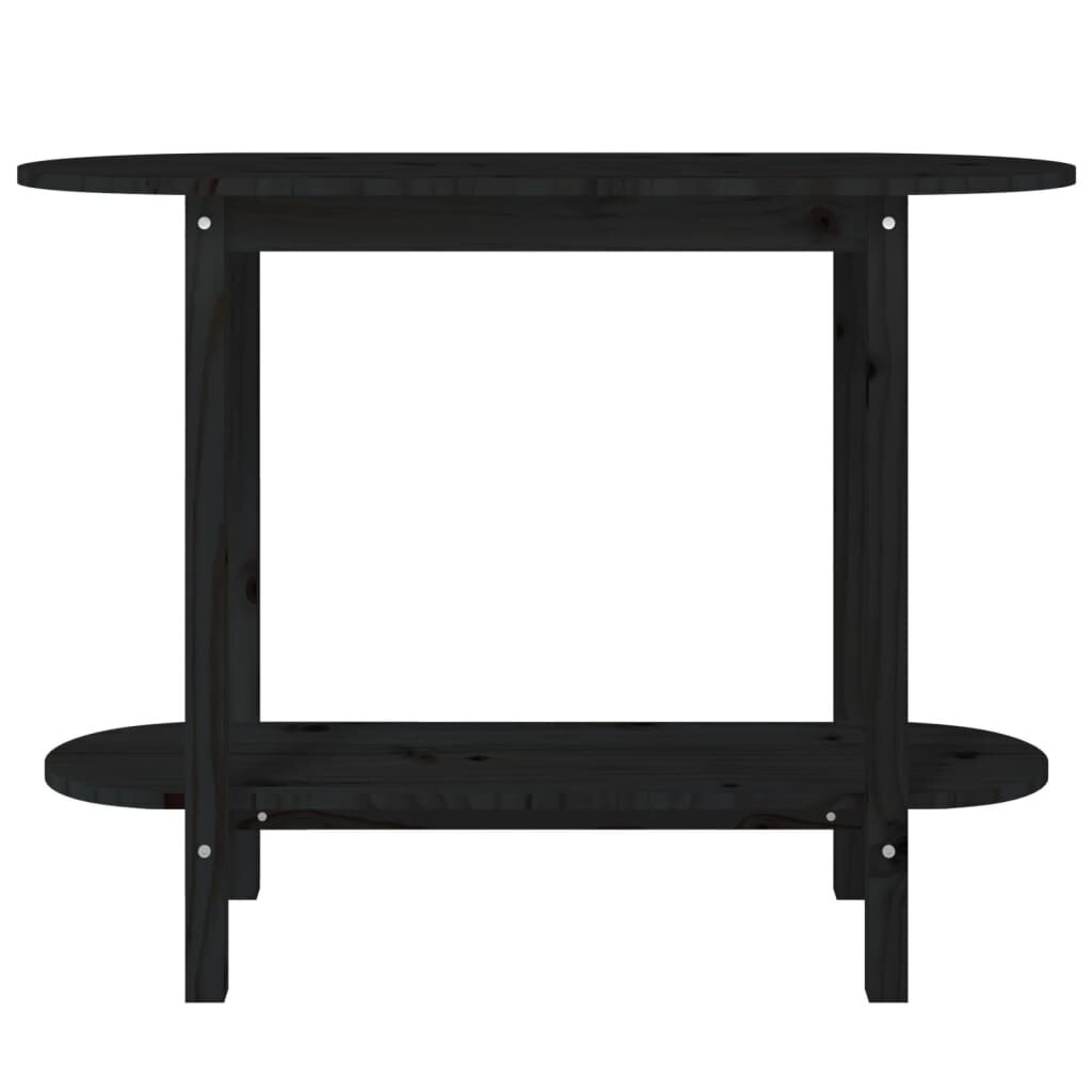 vidaXL konsoles galdiņš, melns, 110x40x80 cm, priedes masīvkoks cena un informācija | Konsoles galdiņi | 220.lv