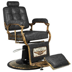 Profesionāls friziera krēsls Boss HD Old Leather , melns cena un informācija | Mēbeles skaistumkopšanas saloniem | 220.lv