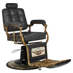 Профессиональное барберское кресло для парикмахерских и салонов красоты BOSS HD OLD LEATHER , черного цвета цена и информация | Мебель для салонов красоты | 220.lv