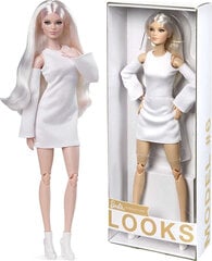 Lelle Barbie Signature Looks Doll Tall Blonde White Dress & Boots cena un informācija | Rotaļlietas meitenēm | 220.lv