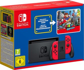 Nintendo Switch + Super Mario Odyssey (pack MARIO DAY) cena un informācija | Spēļu konsoles | 220.lv