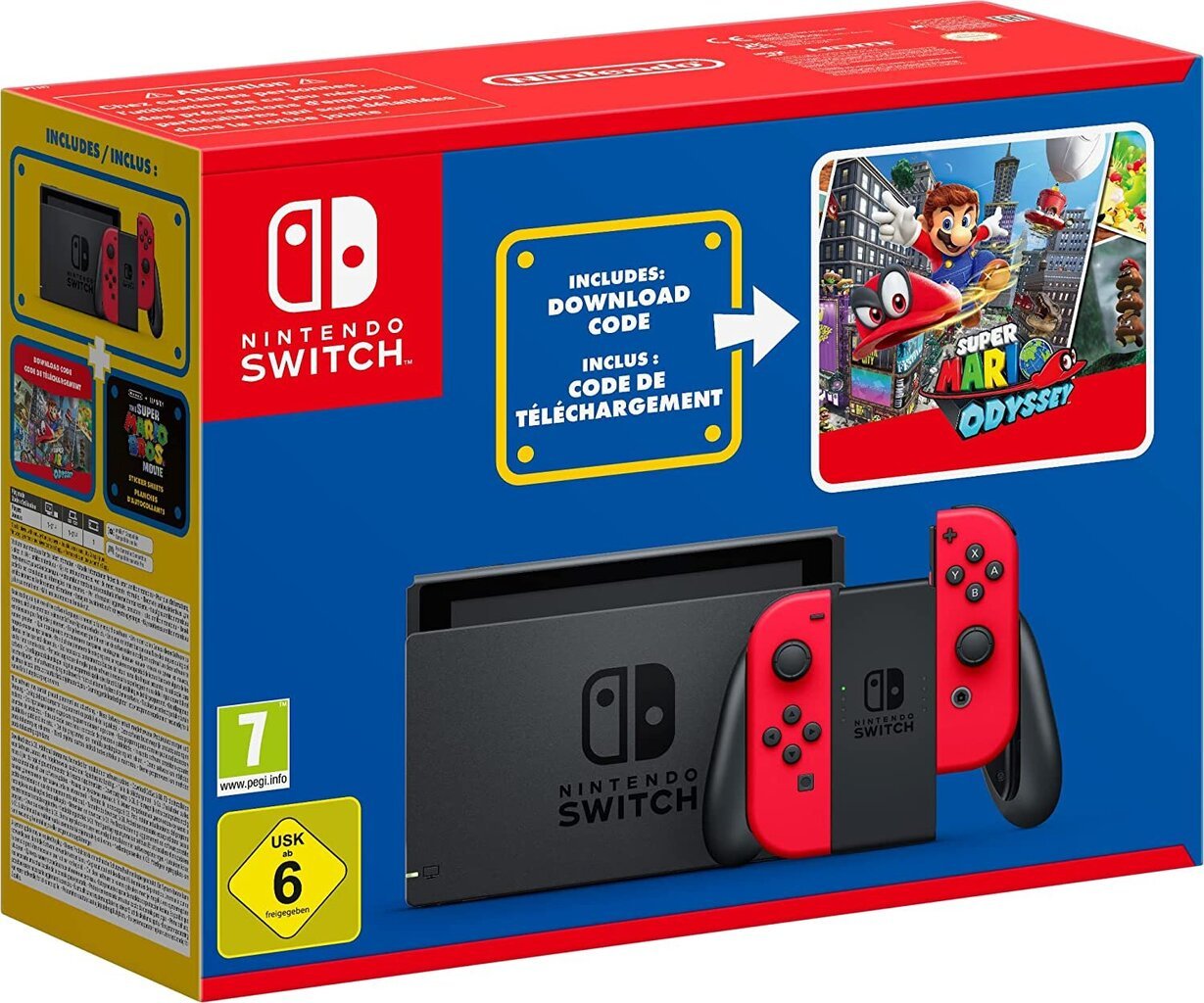 Игровая приставка Nintendo Switch + Super Mario Odyssey (pack MARIO DAY)  цена | 220.lv